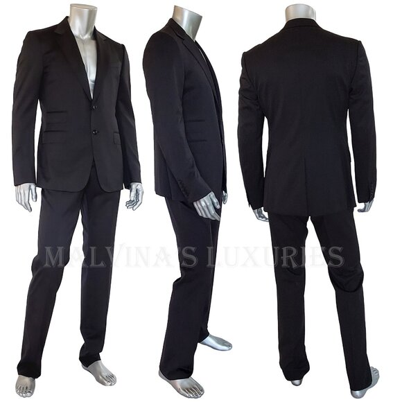 GUCCI SUIT CLASSIC MENS JACKET PANTS WOOL SIGNORIA LOGO LINING sz